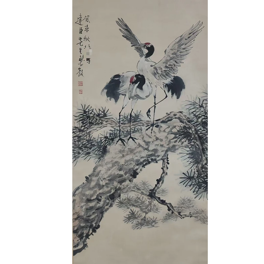 徐  鹤立轴68*138约8.4平尺