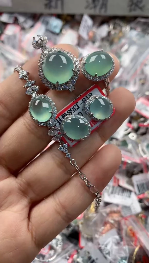 银S925镶嵌戒指翡翠444                3