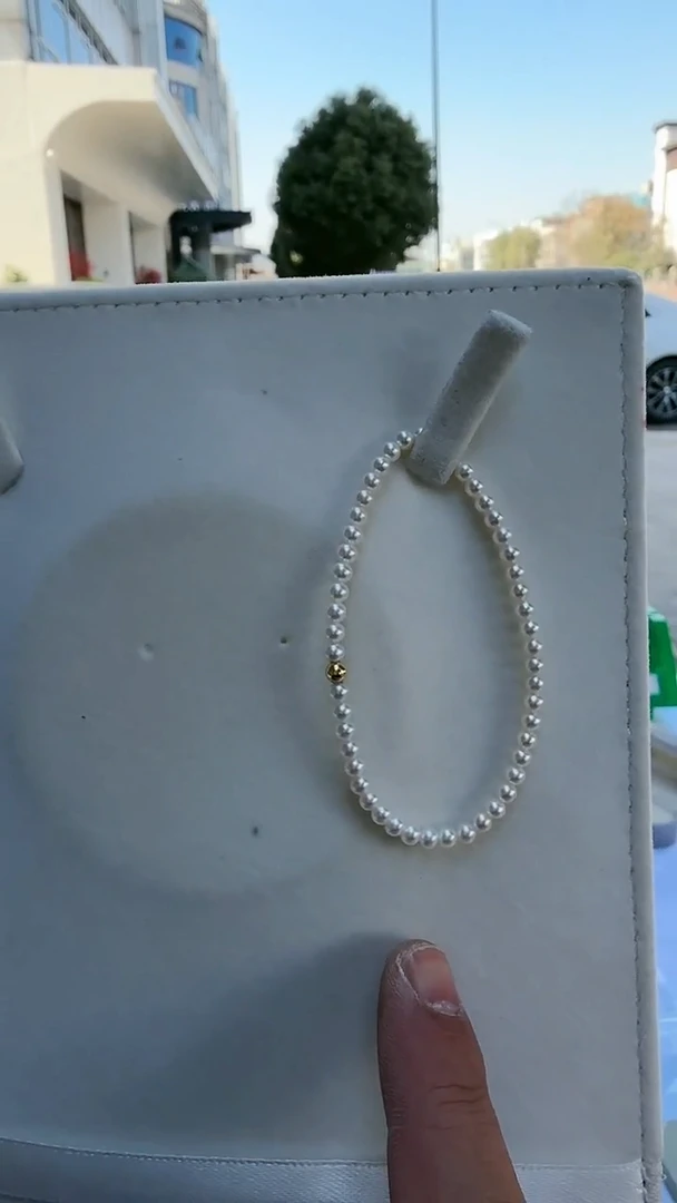 【闪购商品】淡水珍珠手链18K金镶嵌3-4mm（大金珠）