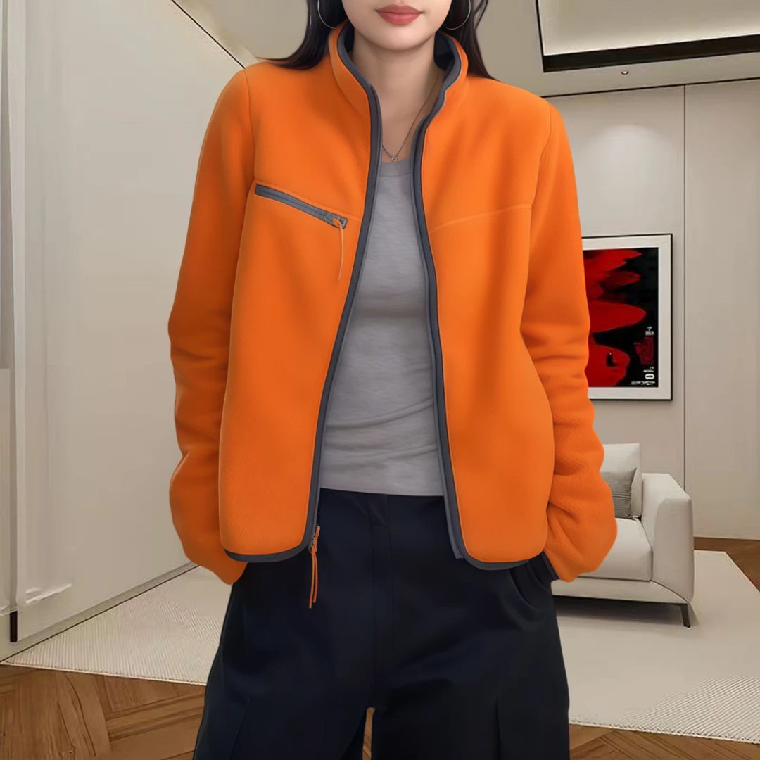 2025秋季减龄漂亮洋气独特高级感超好看今年流行小香风橘色外套女