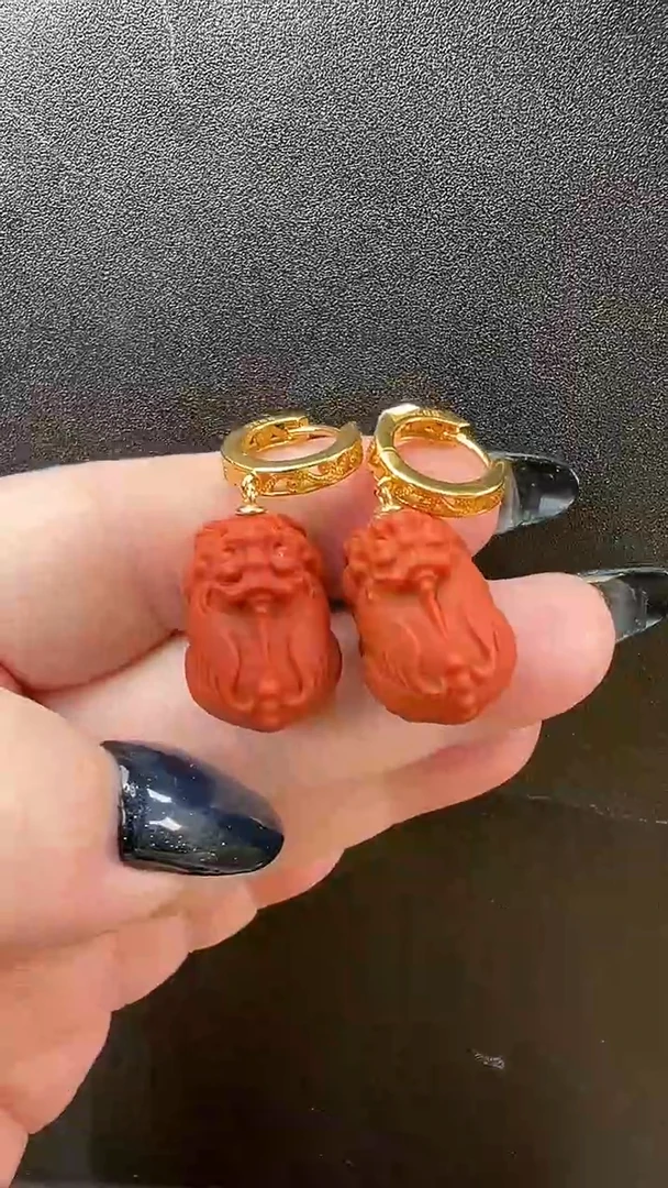 颈饰未镶嵌南红玛瑙耳环