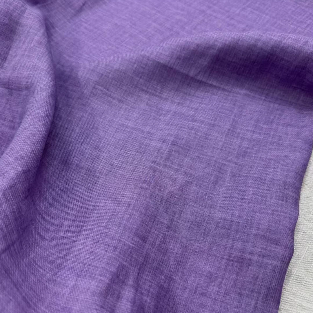 紫罗兰炒色斜纹纯苎麻面料42支 布料门幅140cm