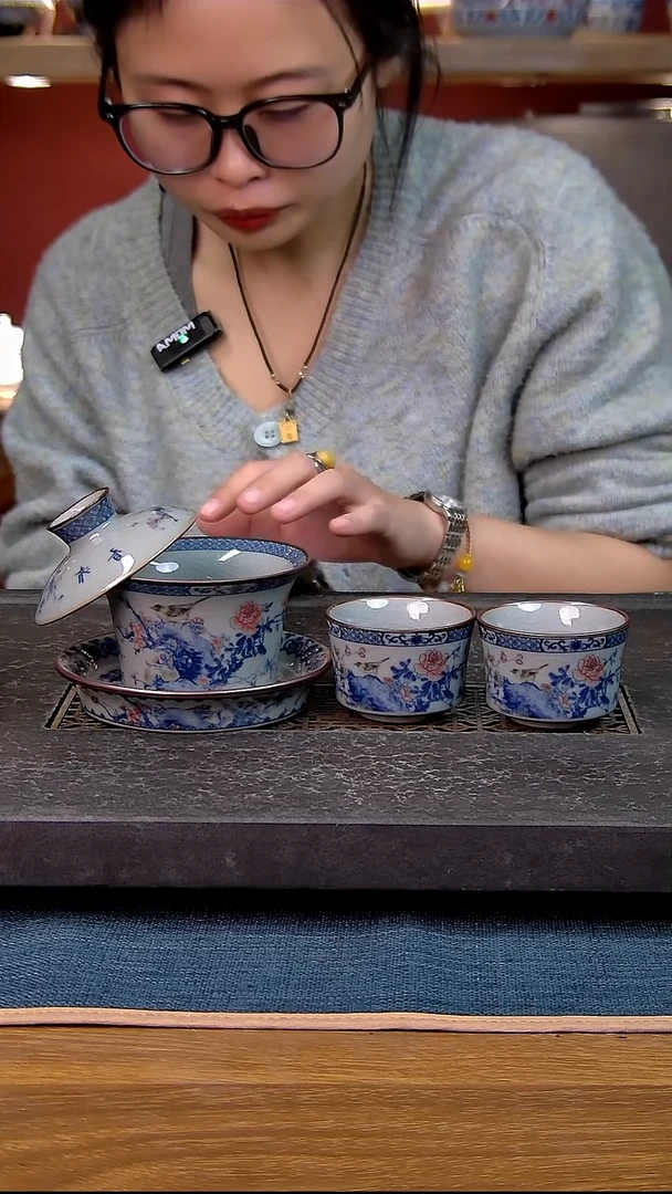 简装家用款3件套 老陶泥开片纹陶瓷茶具