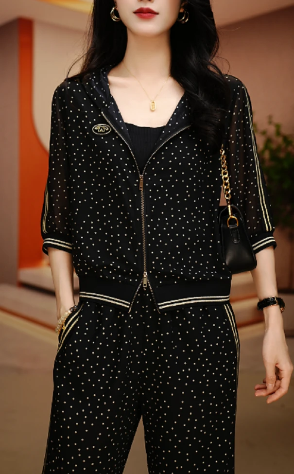 星空点点-夏季极简风减龄优雅轻奢时尚百搭气质套装上衣