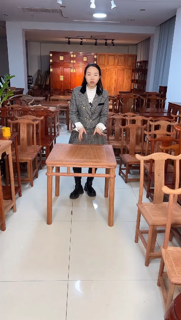 花梨木类端景台小巴花小方桌高68