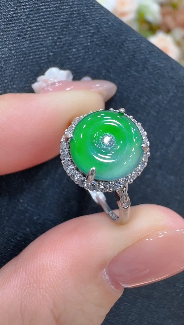 银S925镶嵌戒指翡翠多样性团购发一件