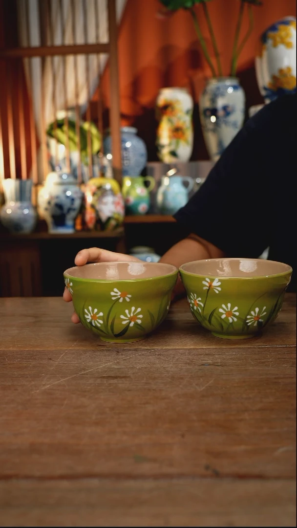 瓷片【简家甄选】景德镇设计师釉下手绘陶瓷餐具