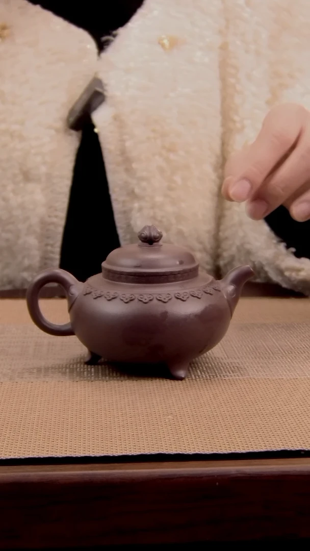 原矿天青紫泥云间如意紫砂壶24