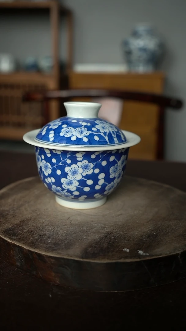 【闪购商品】微瑕福利-柴窑冰梅元宝盖碗150cc