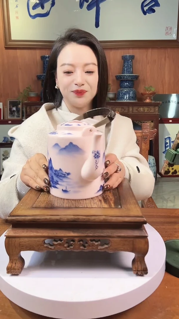 摆件陶景德镇陶瓷青花摆件14