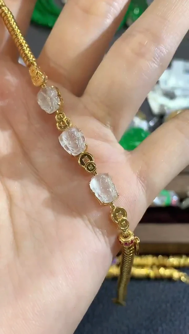 18K金镶嵌手链翡翠A36翡翠