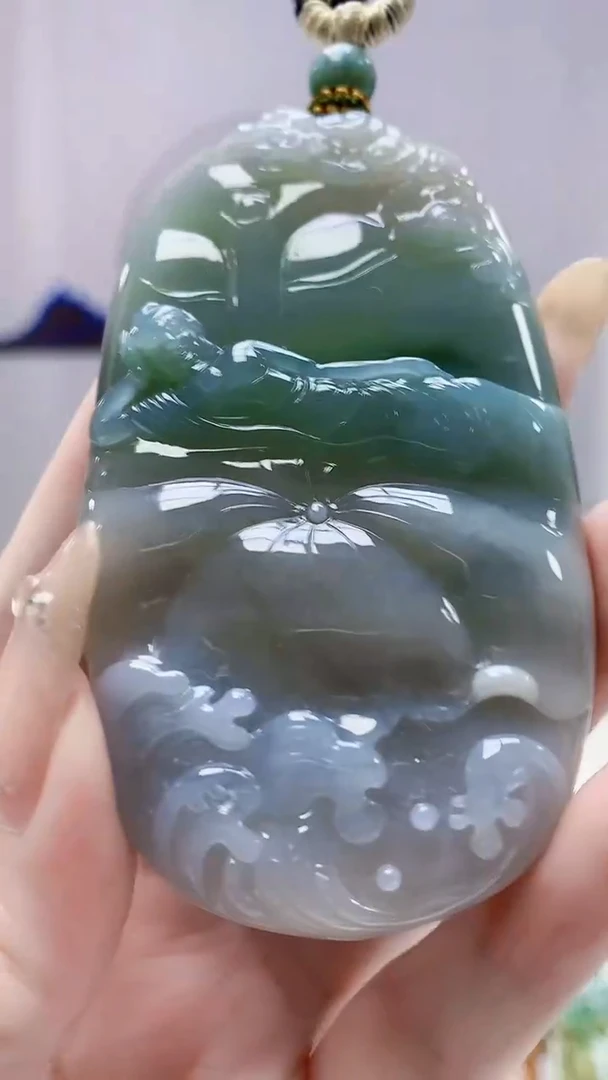 未镶嵌定制翡翠5028DD-毛货挂件137