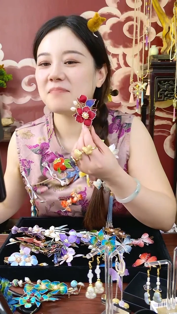 刺绣宋锦绒花002