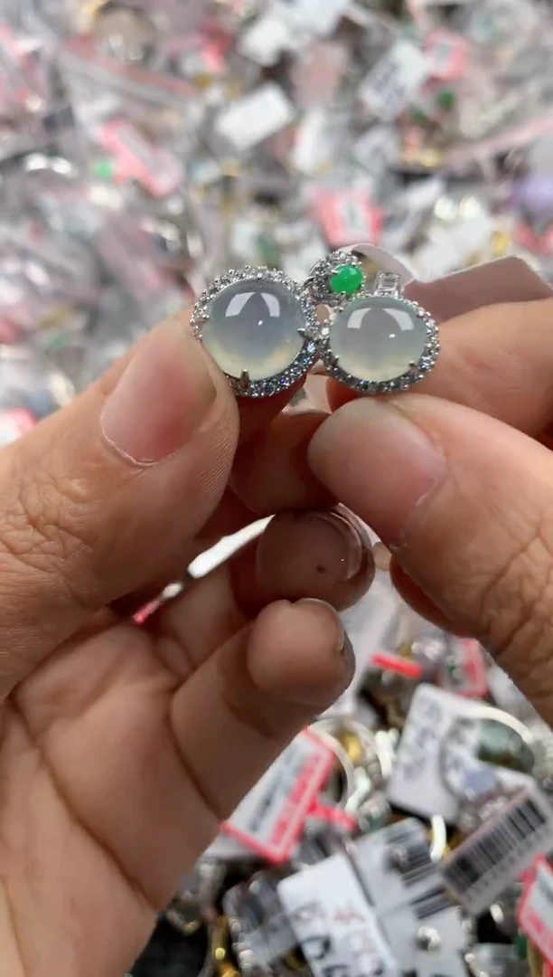 银S925镶嵌戒指翡翠999            8