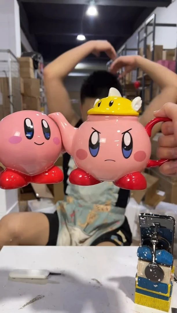 瓷片原盒星之卡比茶壶一壶一杯