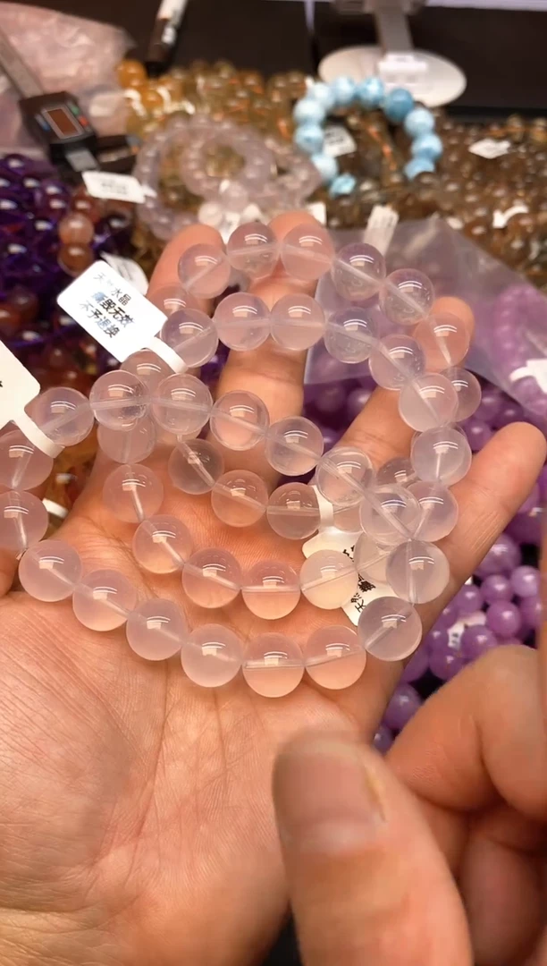 【闪购商品】水晶手链未镶嵌15 粉水晶13mm+ 多样性发其一