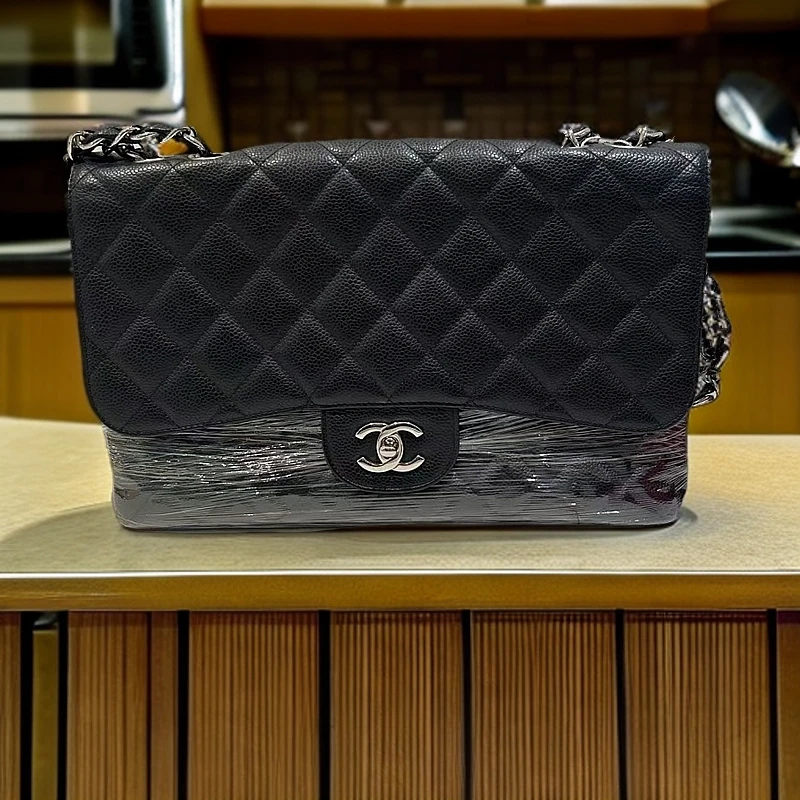 95新 Chanel/香奈儿 黑色CF单盖链条包1182 7882