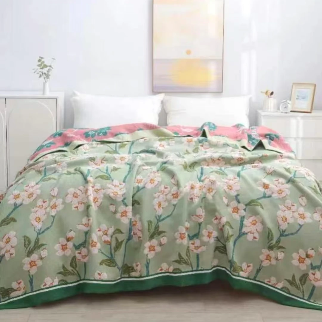 恒温纱布盖毯四季毯--绿茵花园230*250