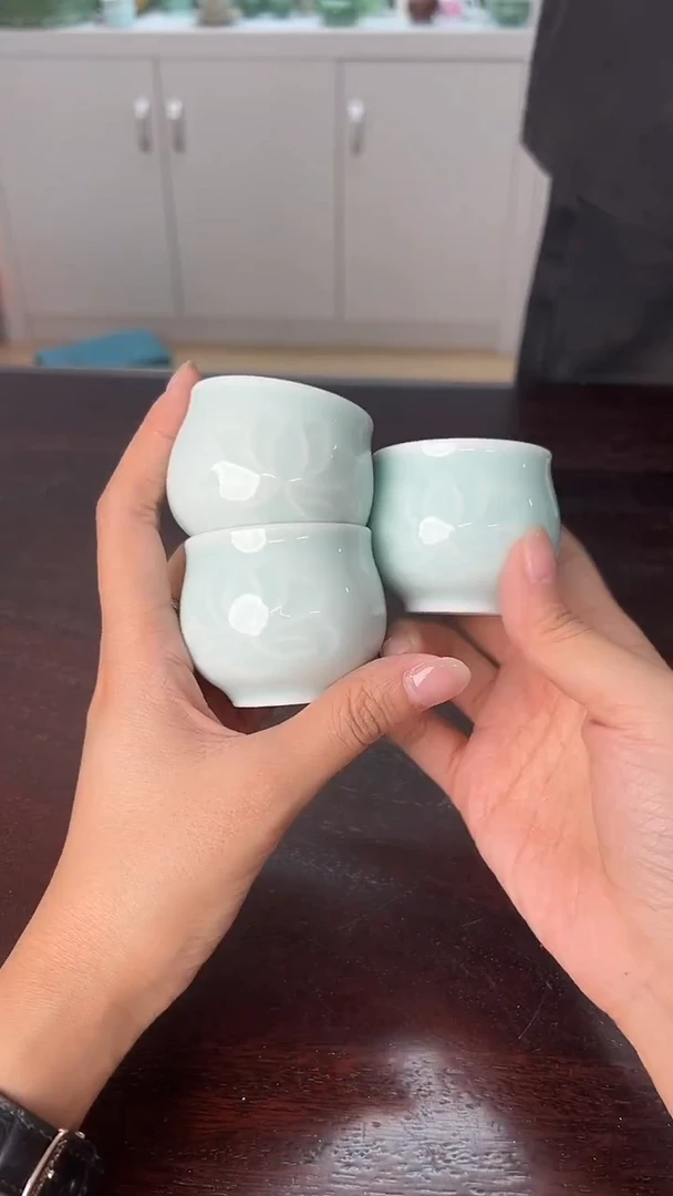 龙泉云间青瓷小米茶器
