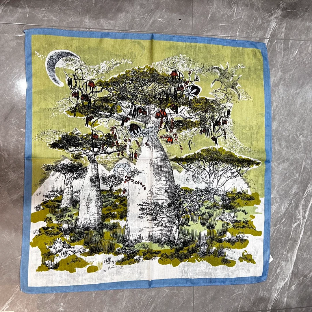 （绿色面包树）新款方巾65*65左右围巾