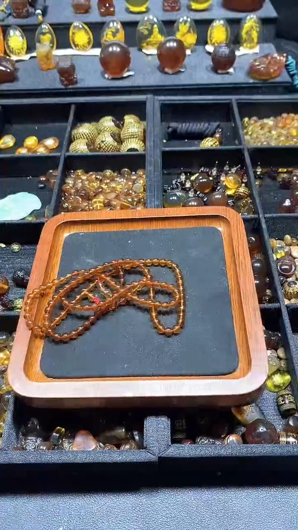 琥珀颈饰未镶嵌天然缅甸琥珀手串4+