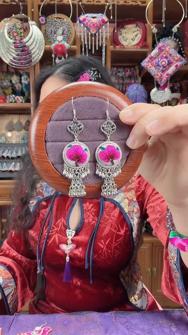 刺绣耳环12 甜甜民族风