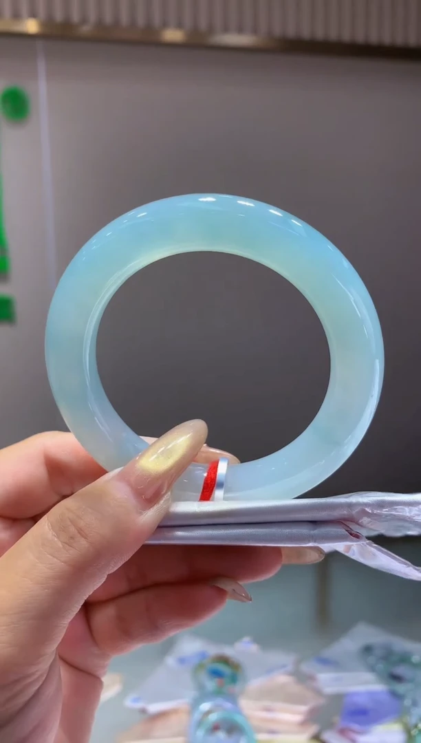 未镶嵌手镯翡翠-F73-圆条55