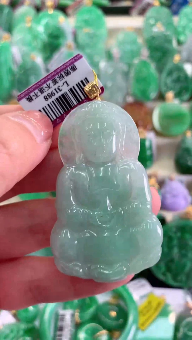 【闪购商品】翡翠吊坠(不含链)18K金镶嵌挂件