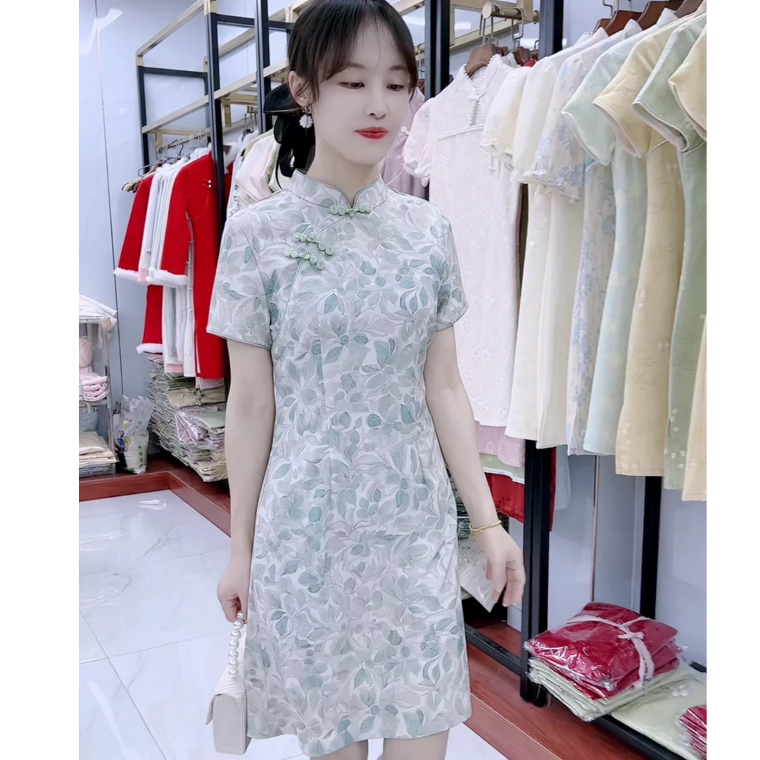 芊芊【绿熙】2025新中式小个子改良日常旗袍显瘦气质绿色送考