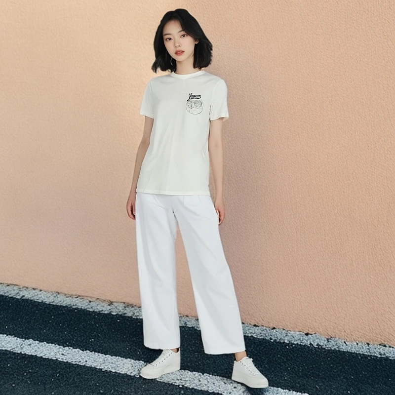 99新 LOEWE/罗意威 T恤/人像飞鹤印花圆领套头短袖/XS码/0001765