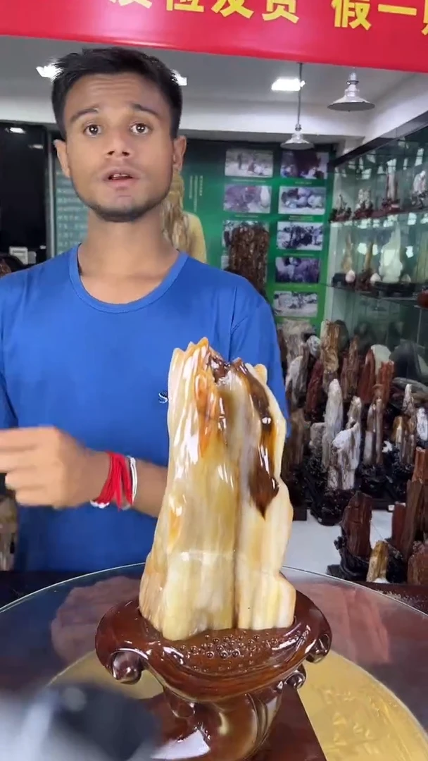 缅甸天然树化玉摆件