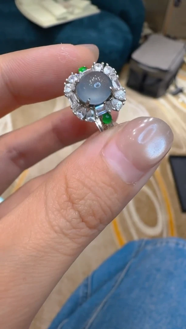 银S925镶嵌戒指翡翠多样性团购发一件