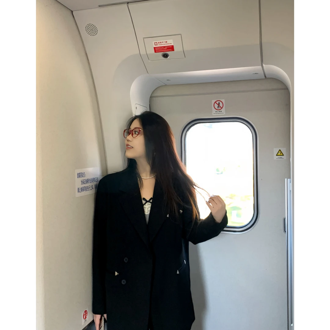 【笑笑定制】网红大码休闲黑色西装外套女胖mm春秋复古宽松显瘦西服