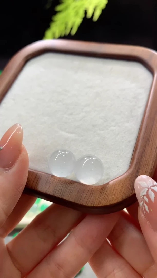 散珠翡翠翡翠散珠一对卡11.9