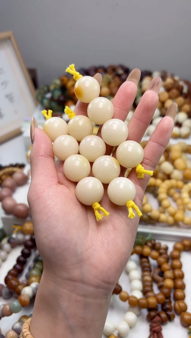 手串菩提根/象牙果沐f51干磨圆珠黄金瞳20mm棒棒糖瑕疵不补随机