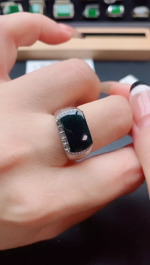 银S925镶嵌戒指翡翠1212121