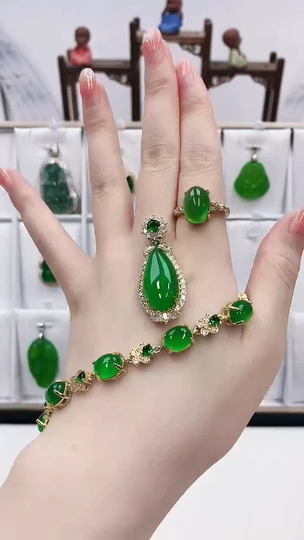 合金三件套玛瑙/玉髓颜色微差纹路随机