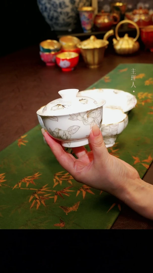 茶杯紫砂【宜景窑珍珠白系列】盖碗