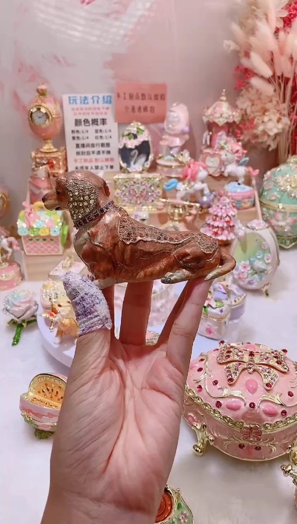 珐琅彩首饰盒摆件