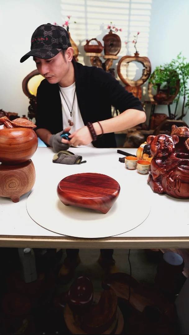 木香樟木摆件/三足底座