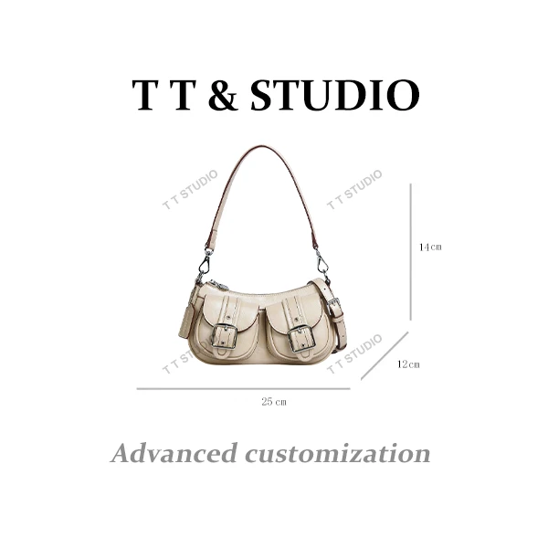【TT Studio】CF-3243-海贝杏 RAIN.CUN简约腋下斜跨轻奢女包