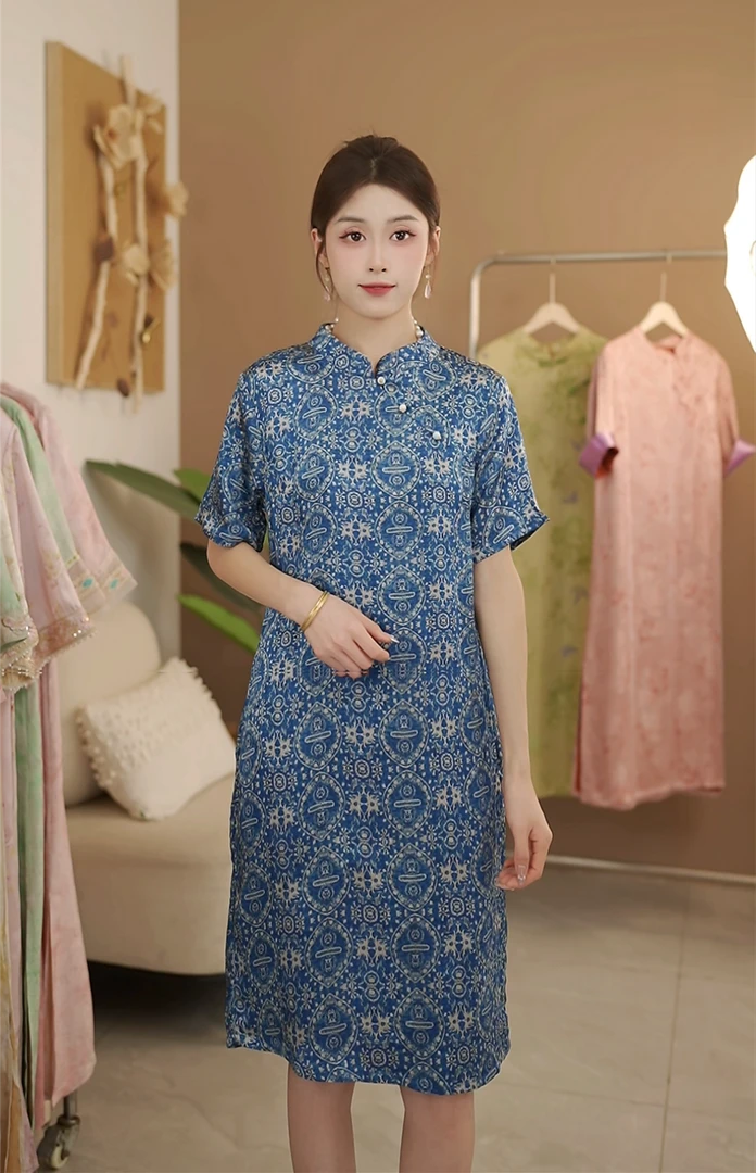 罗马假日】夏装新款新中式国风女装宽松连衣裙优雅