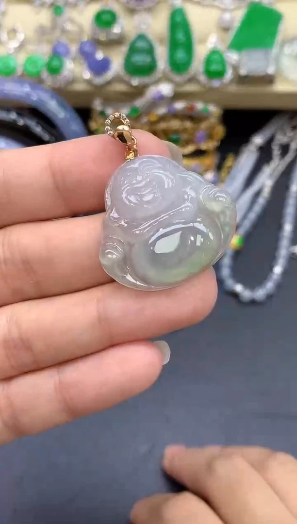 颈饰18K金镶嵌翡翠160-中国好珍宝