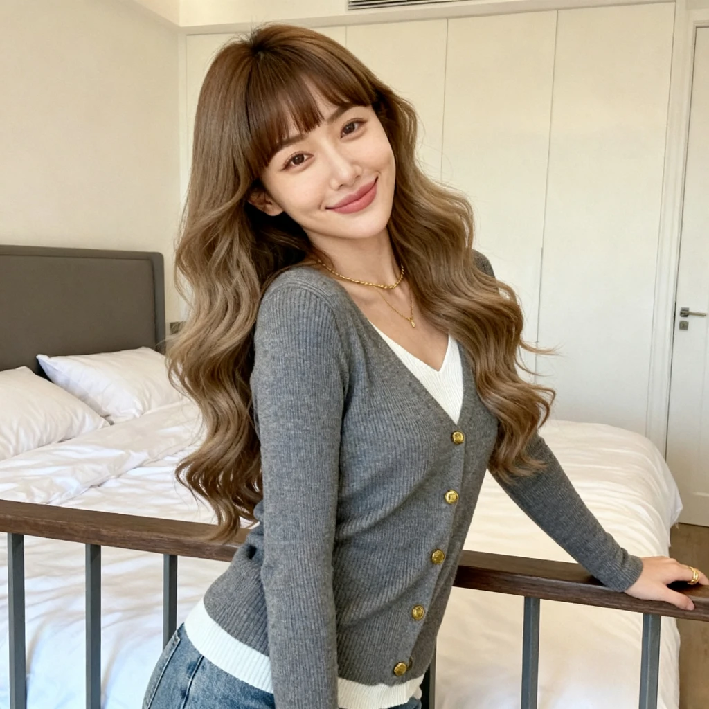 灰色假两件开衫女秋冬季新款大码女装修身显瘦内搭毛衣短款上衣