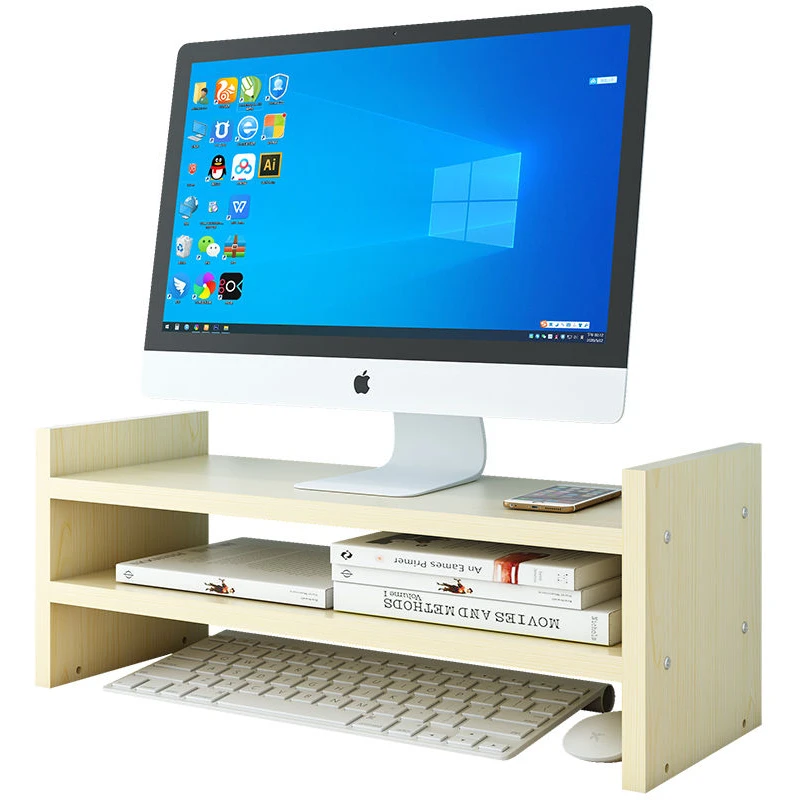 护颈电脑显示器屏增高架底座键盘置物整理桌面收纳盒子托支抬加高