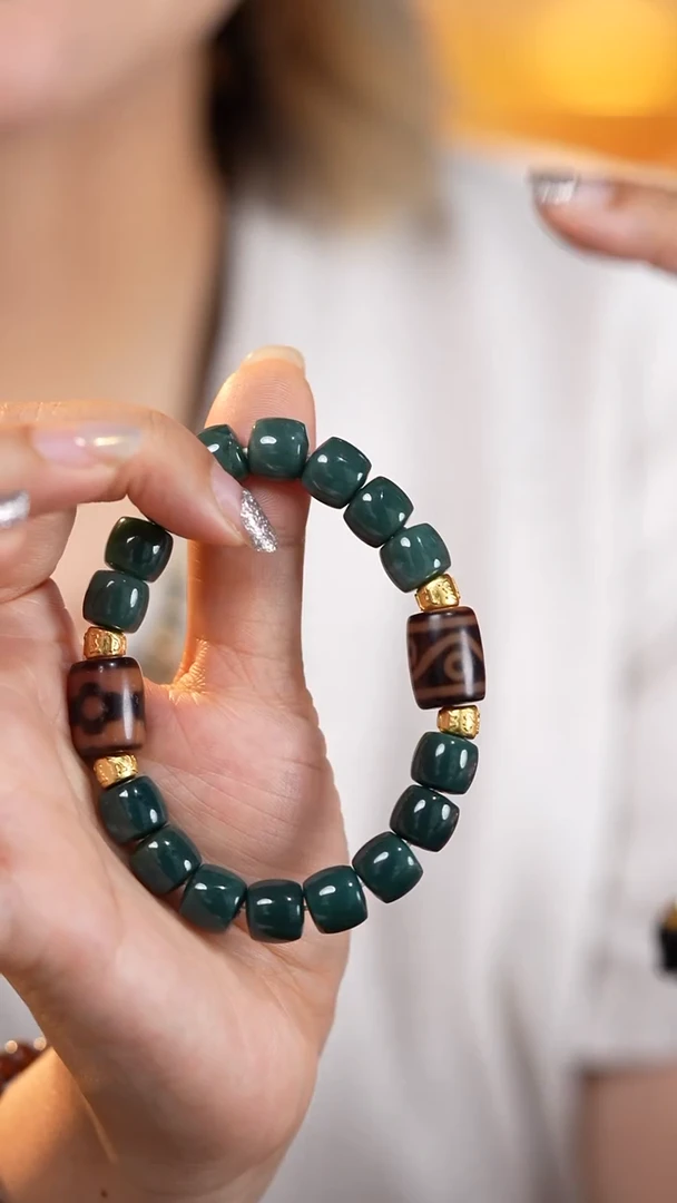 未镶嵌手串玛瑙/玉髓坛城水纹四眼手串