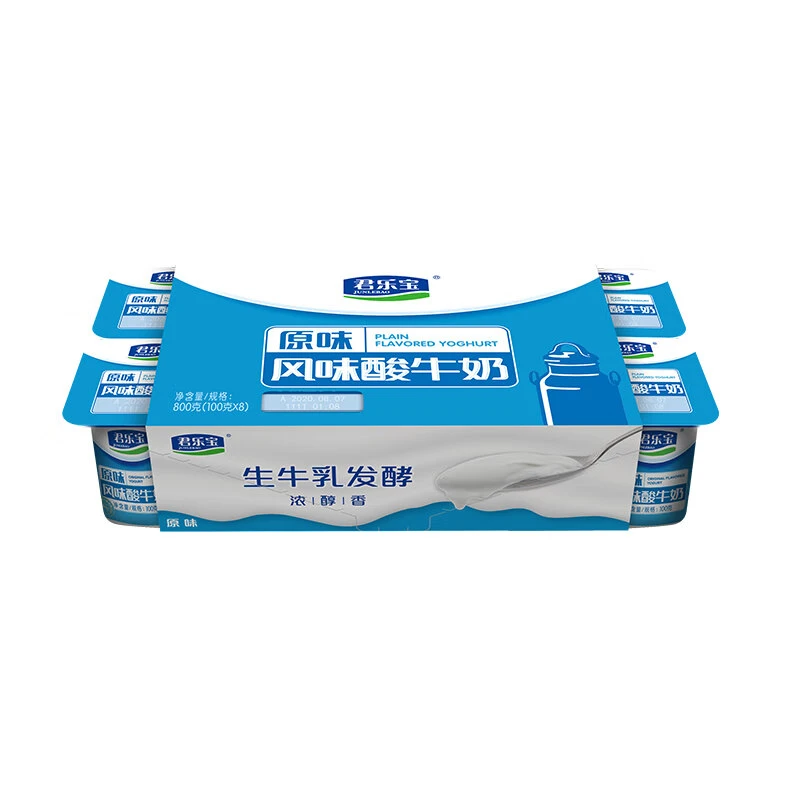 君乐宝 原味风味酸牛奶 800g(100g*8杯)/包