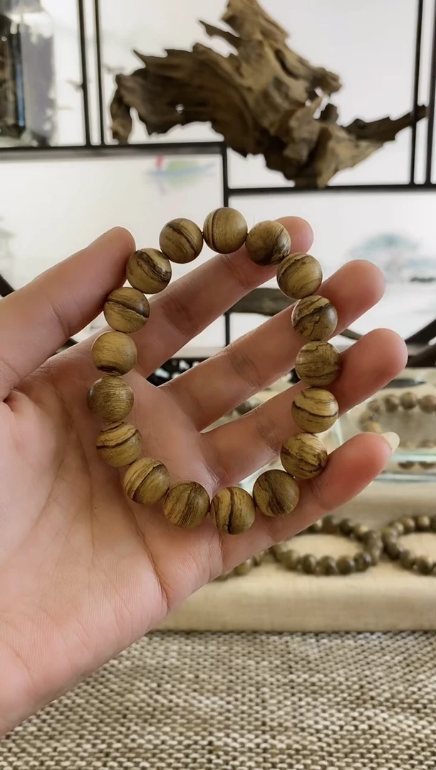 【闪购商品】沉香手串达拉干虎斑软丝老料13MM手串