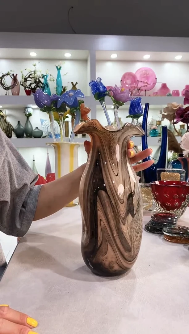 慕忆家手作琉璃花瓶微瑕