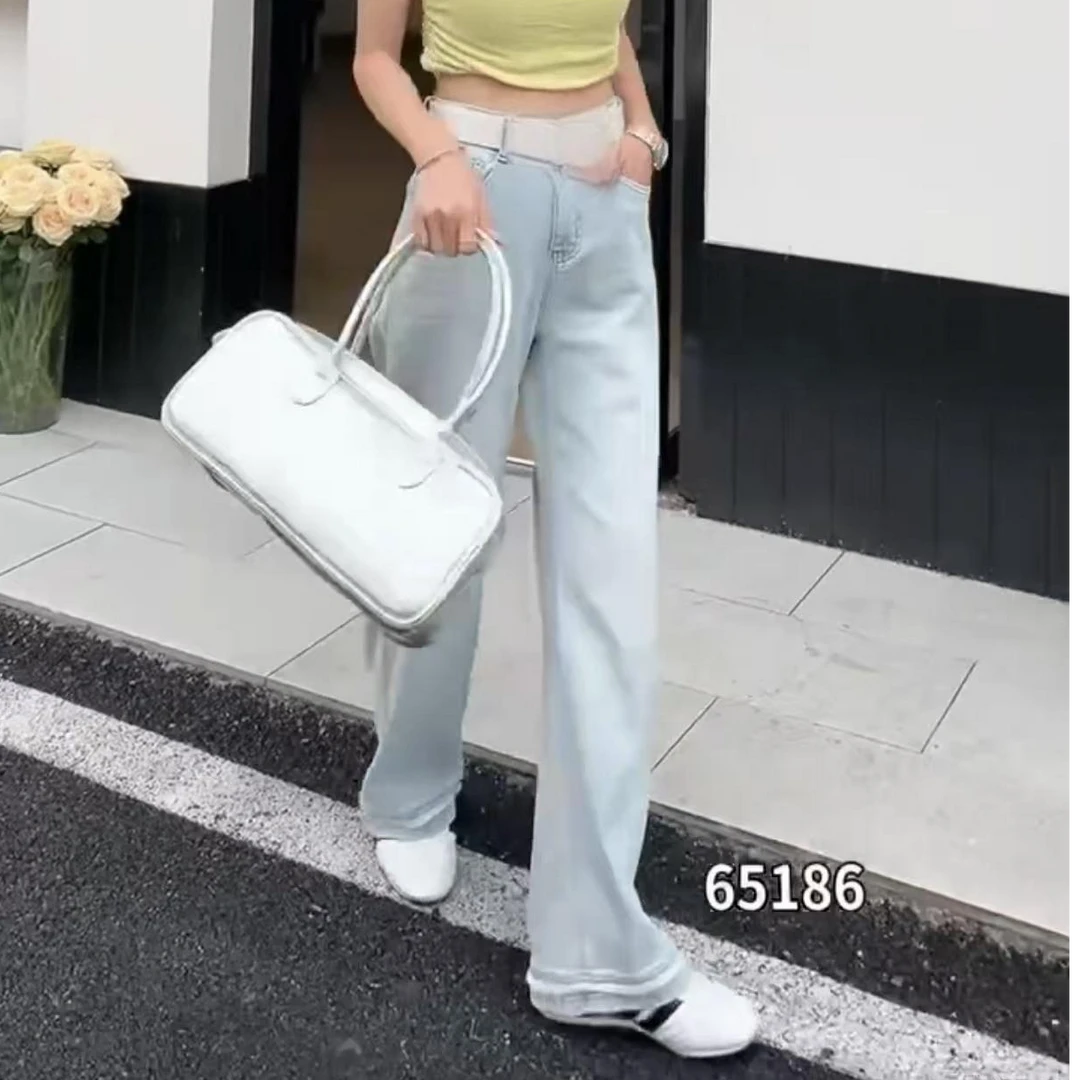 【年中清仓】新款时尚高腰显瘦窄版弹力百搭直筒裤186